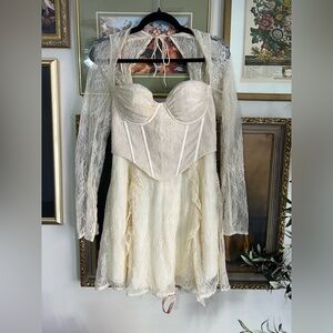 Oh Polly Ivory Lace Dress
